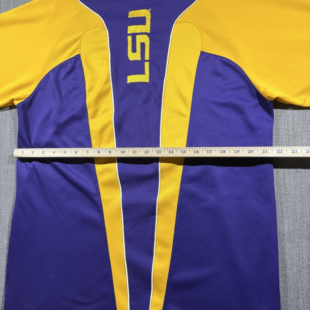 LSU Tigers Shirt Mens Large Purple Gold Short Sleeve NCAA Football NikeFIT Dry - Picture 4 of 9